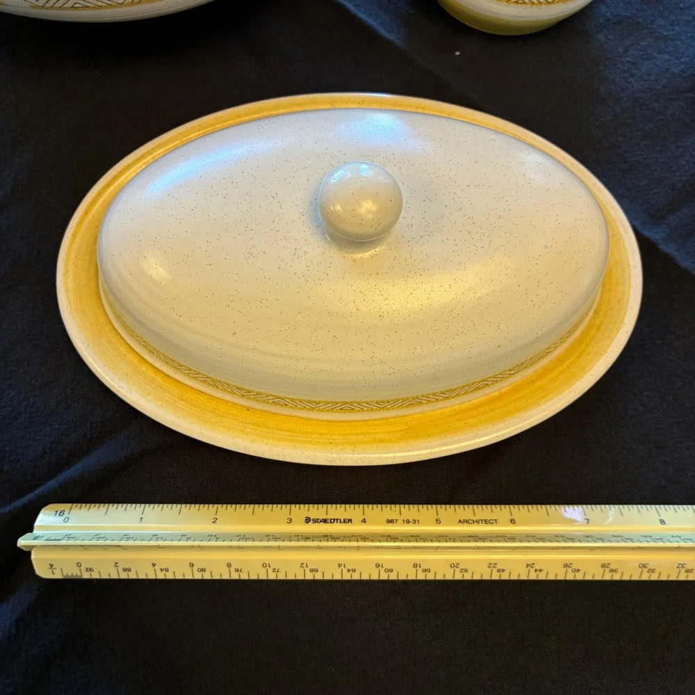 Vintage Franciscan Hacienda Ware Serve Set Gold Yellow Bowl Pitcher Butter 5‎ pc